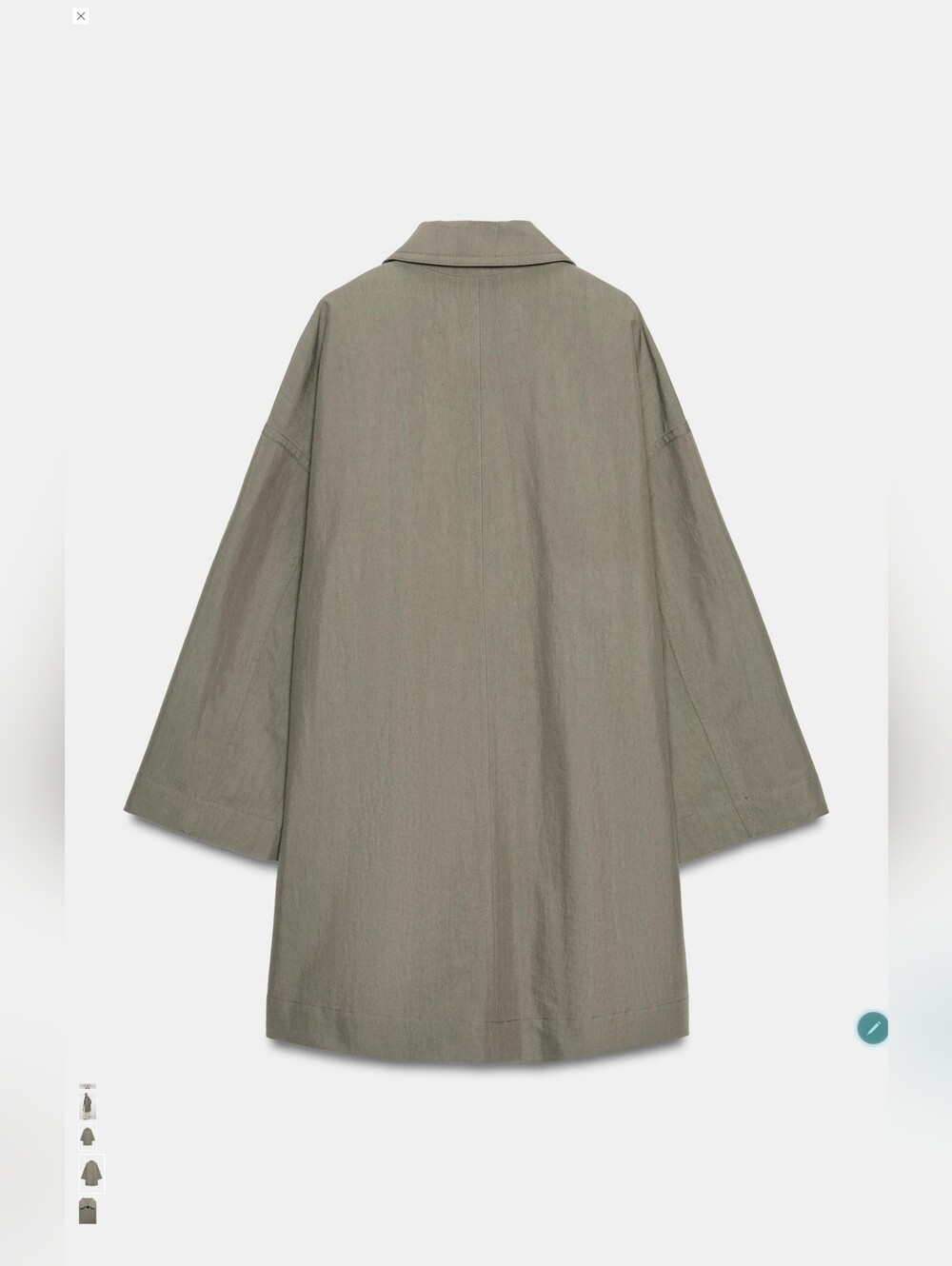 ZARA ZW COLLECTION OVERSIZE TRENCH SIZE M - Picture 11 of 15